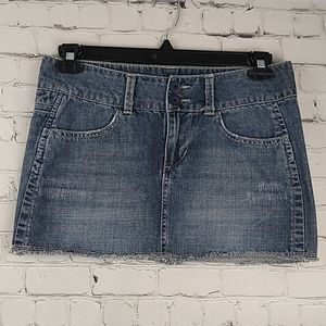 Maurices Denim Mini Skirt 5/6 Distress Frayed hem